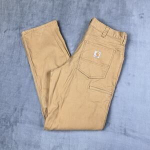 Carhartt Relaxed Fit Pants Mens 34x34 Tan Rugged Flex Rigby 5-Pocket 102517-918